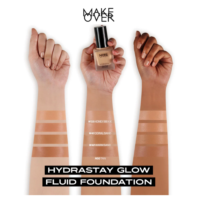 Paragon Technology and Innovation MAKE OVER Hydrastay Glow Fluid Foundation W22 Warm Ivory