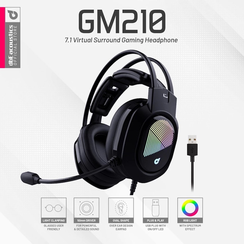 dbE 7.1 Virtual Surround Gaming Headphone 4