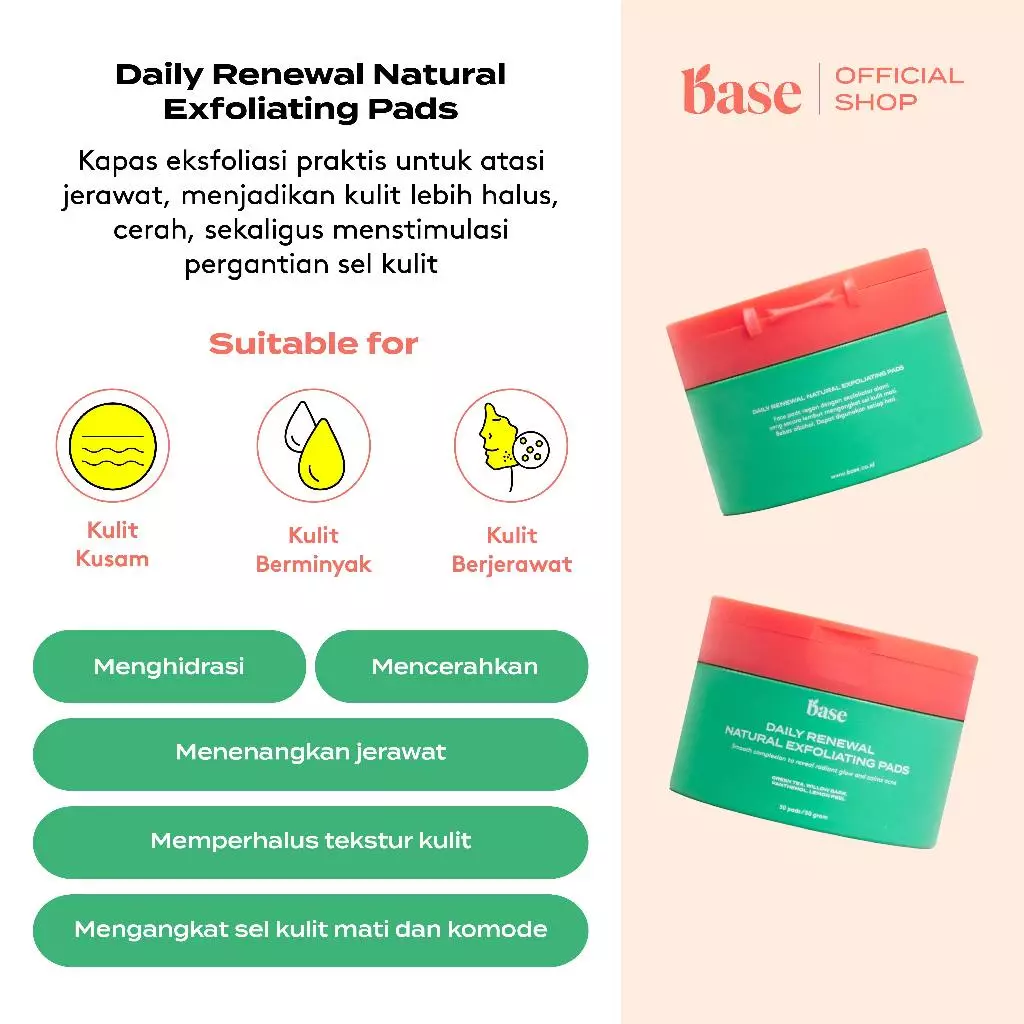 Basis Inovasi Global BASE Daily Renewal Natural Exfoliating Pads