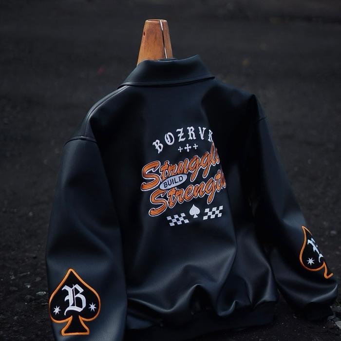  BOZRVK Varsity Leather Jacket