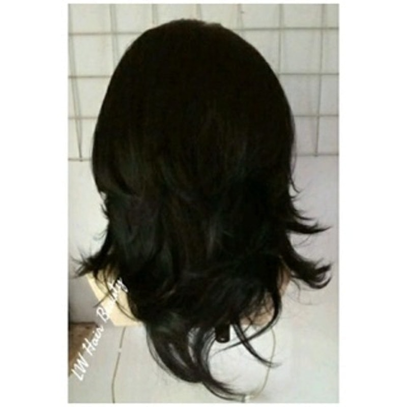 Wig Pria Sintetis Belah Tengah 2