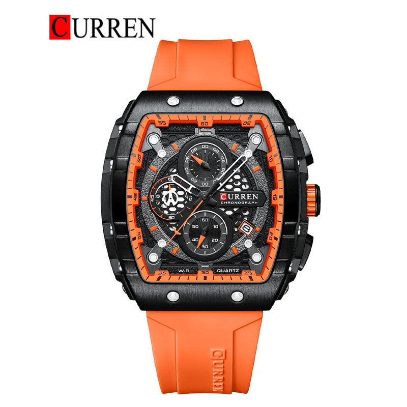 Curren Original Brand Rubber Straps Wrist Watch for Men 8442 