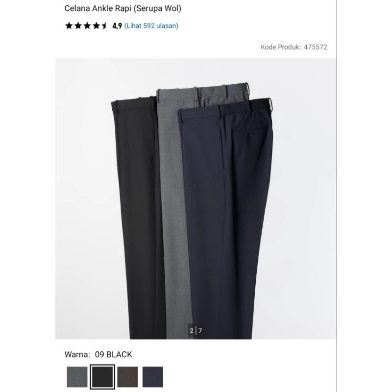 Fast Retailing Indonesia Uniqlo Celana Ankle Rapi Serupa Wol