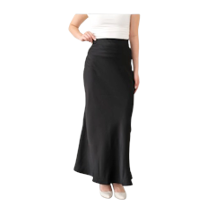 JENN&ROSE Carol Premium Satin Silk Skirt Black
