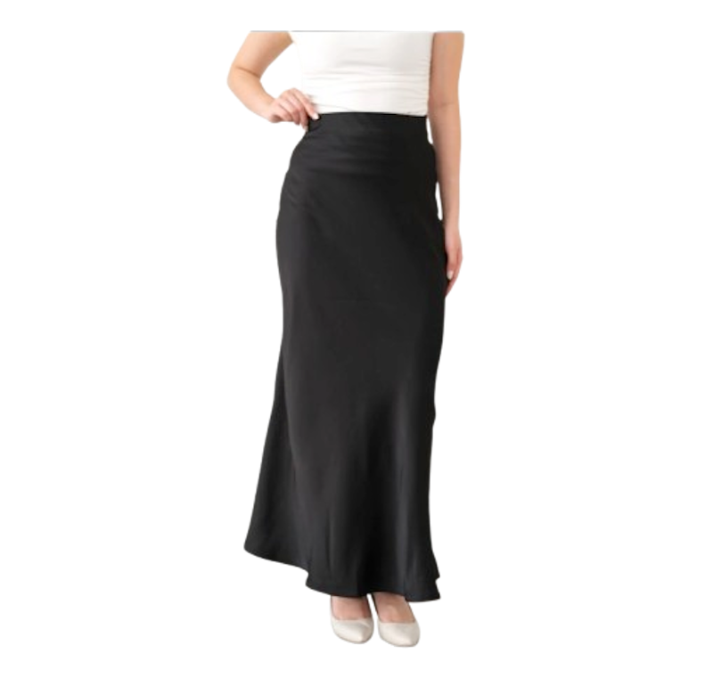 JENN&ROSE Carol Premium Satin Silk Skirt Black 1