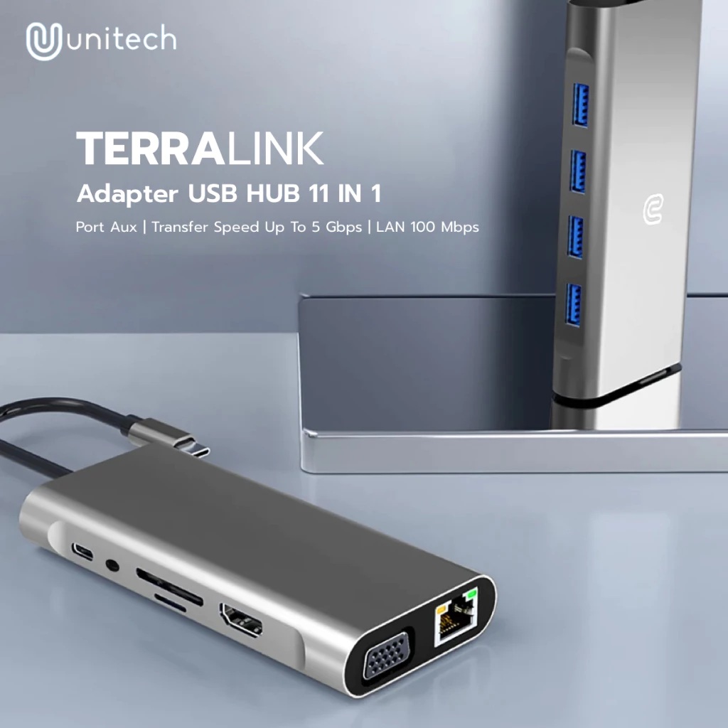Unitech TerraLink USB Hub Adapter 11 in 1 4