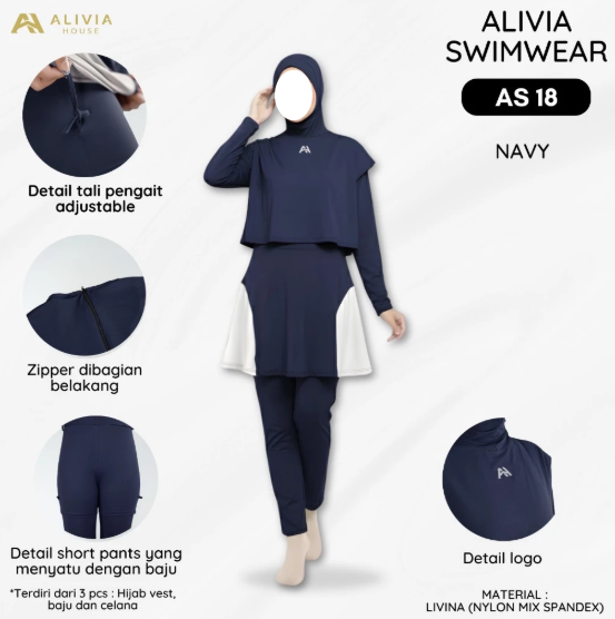 Alivia Swimwear Baju Renang Muslimah AS18
