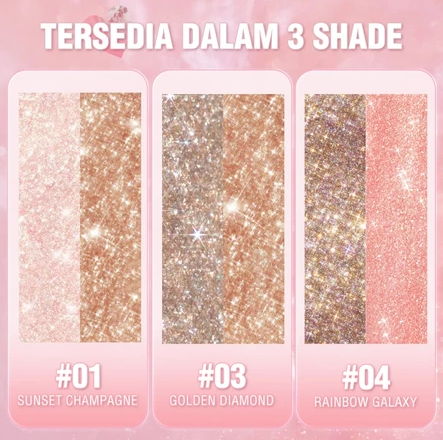 FCL Internasional Indonesia  PINKFLASH DoubleGlow 2 in 1 Liquid Eyeshadow 04 Rainbow Galaxy