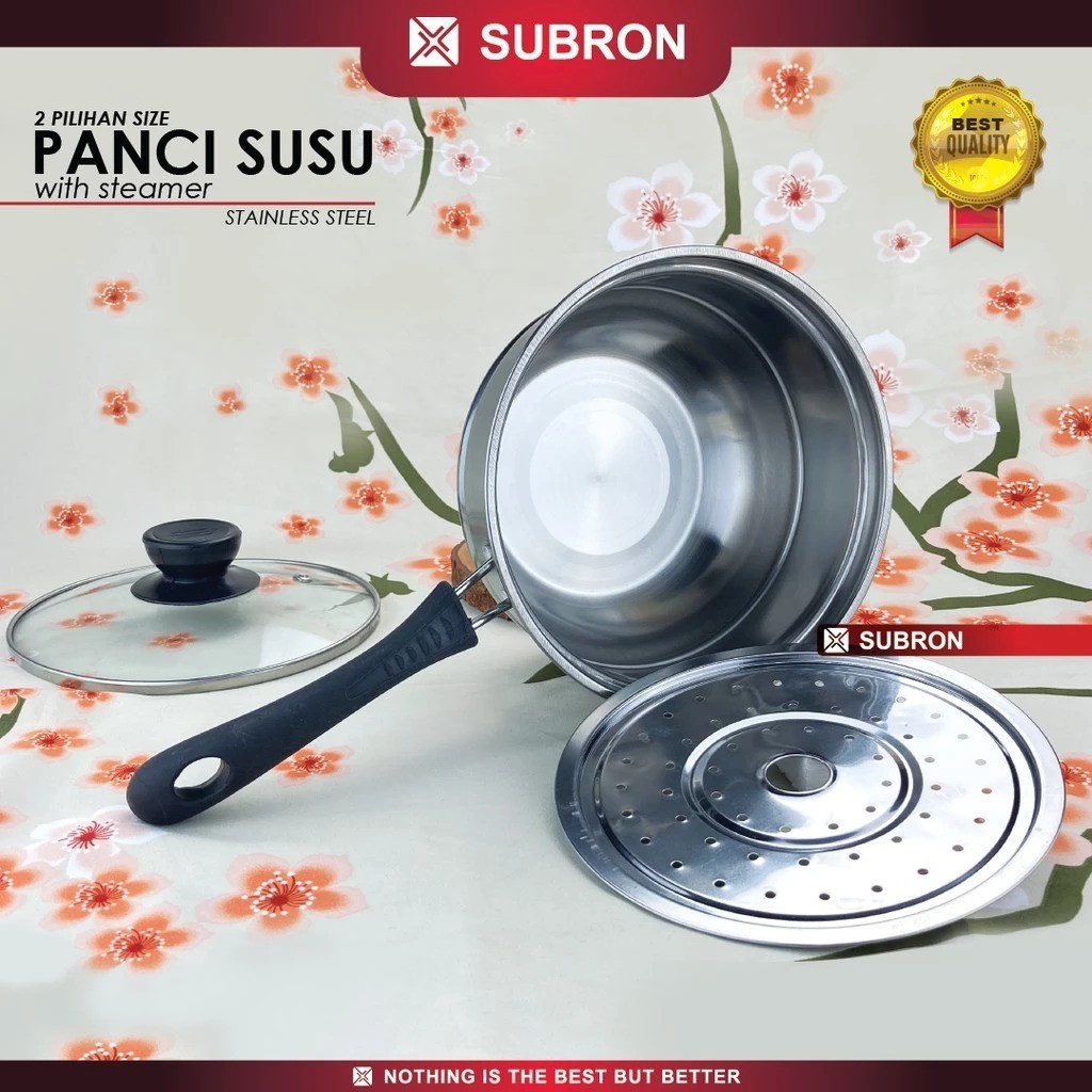 SUBRON Panci Susu Milk Pot Steamer Kukus 20 Cm