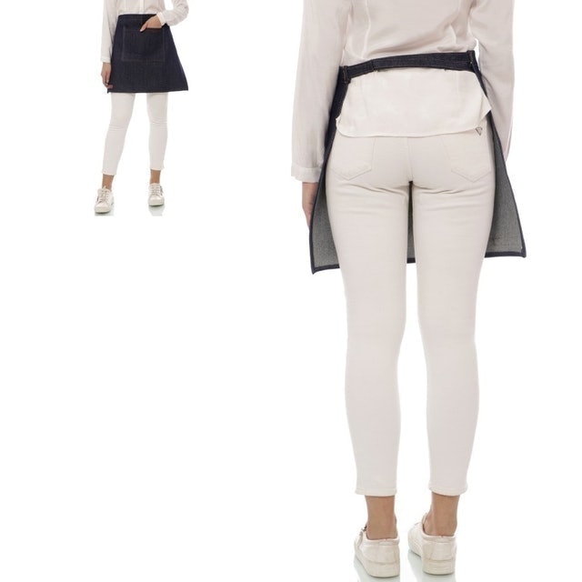 Denim Apron Barista Half Reverse