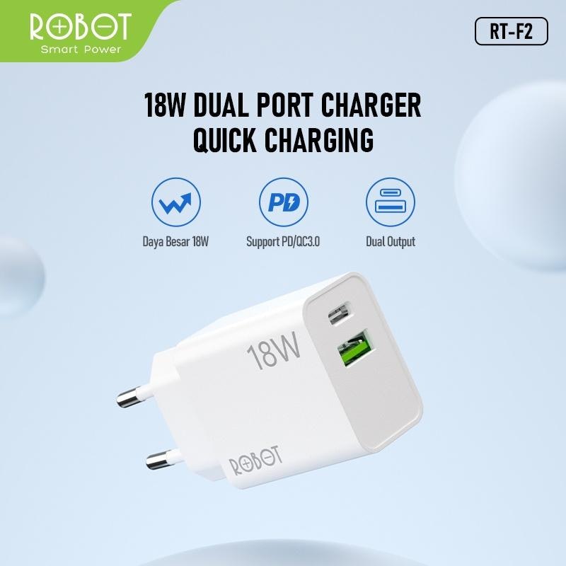 Robot 18W Dual Port Charger Quick Charging 2