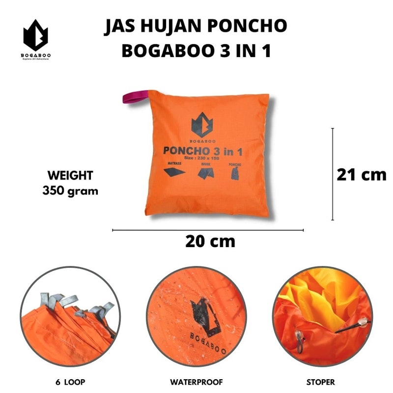Bogaboo Jas Hujan Ponco 3 in 1 5