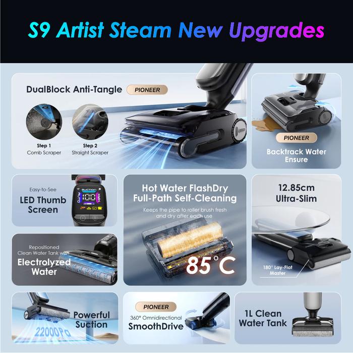 Ecovacs Robotics Tineco Floor One Artist Steam S9