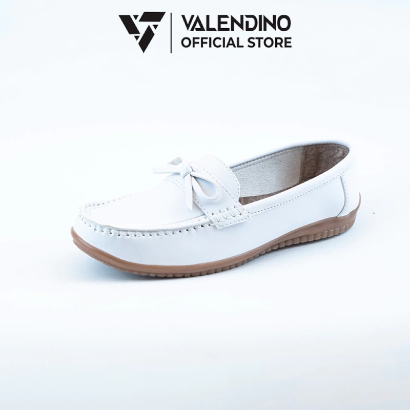 Valendino Flatshoes Moccasin Shoes Santya White 2