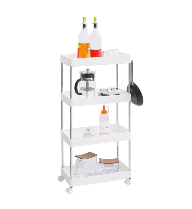 AZKO Stora Rak Troli 4 Tingkat Putih