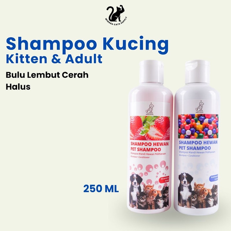 Minara Cats Supply Shampoo Grooming 2in1 Strawberry 2