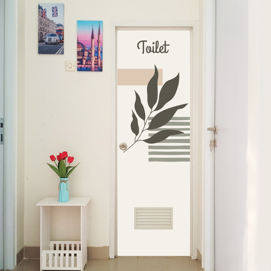 Trigi Homedecor Stiker Pintu Toilet Antiair Motif Aesthetic Minimalis SKM 18–21