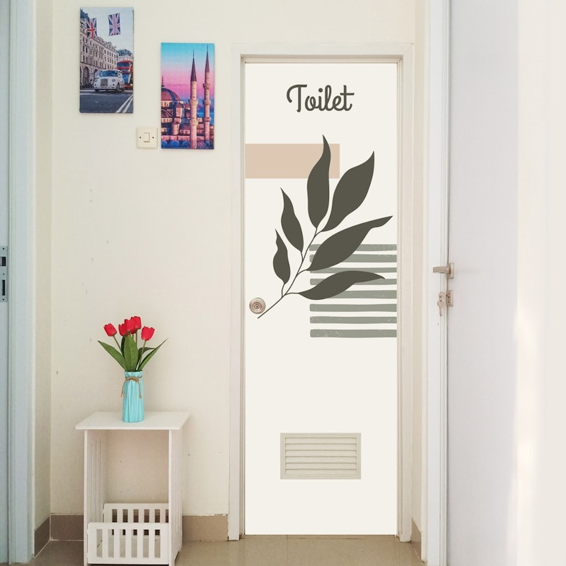 Stiker Pintu Toilet Antiair Motif Aesthetic Minimalis 5