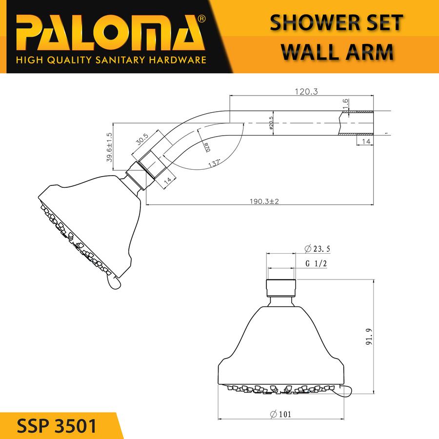 Paloma Hardware Paloma Rainshower SSP-3501