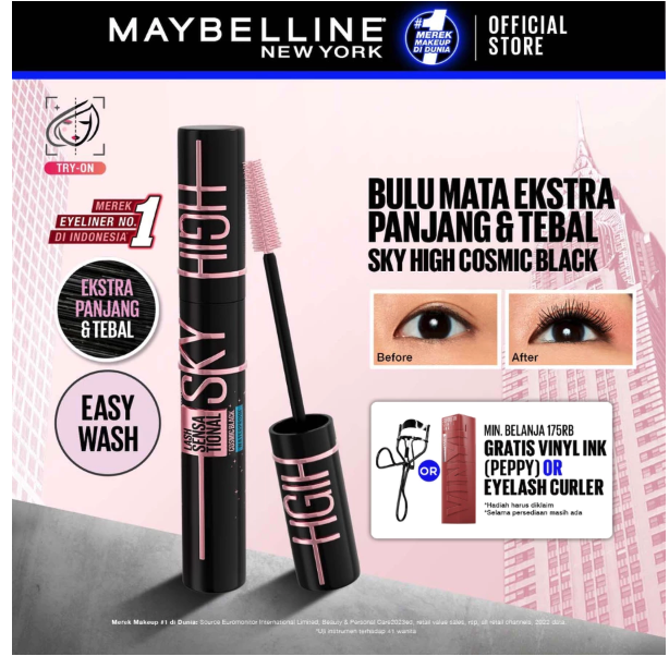 L’Oréal Maybelline New York Lash Sensational Sky High Mascara Cosmic Black