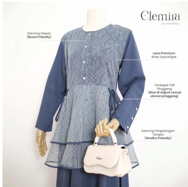  Zayra Hijab Clemira Gamis Wanita Syari