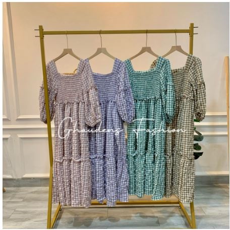 Ghaudens  Long Dress Vintage Ethnic Crincle 