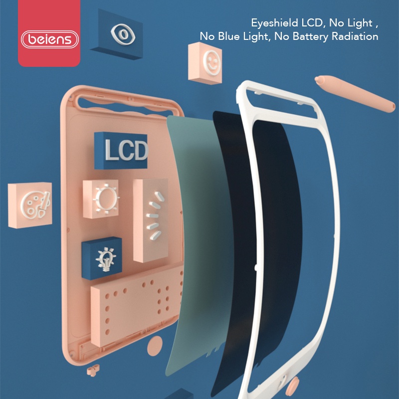 Beiens Tablet LCD Writing Pad Papan Tulis Gambar