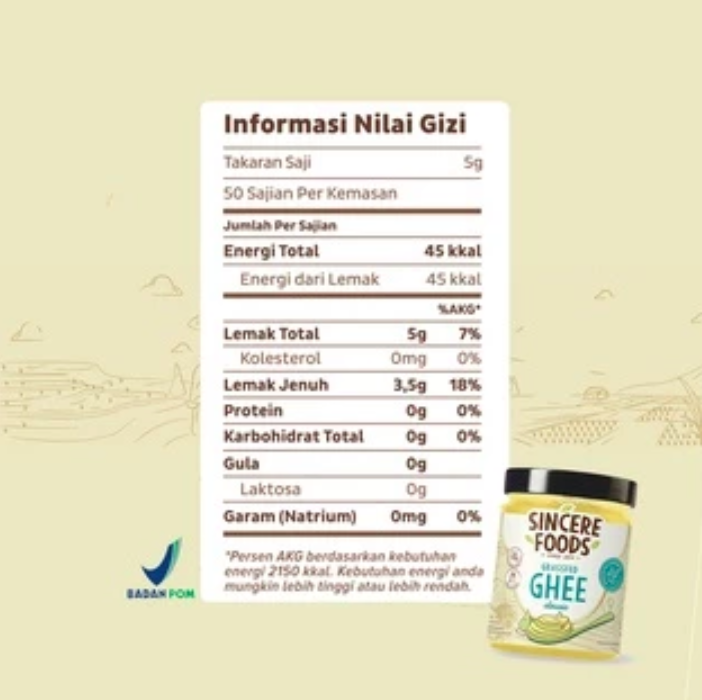 Sincere Foods Sincere Foods Grassfed Ghee Classic 