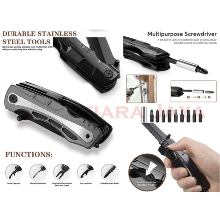  PLATO Pisau Tang Lipat Multifungsi 12 in 1