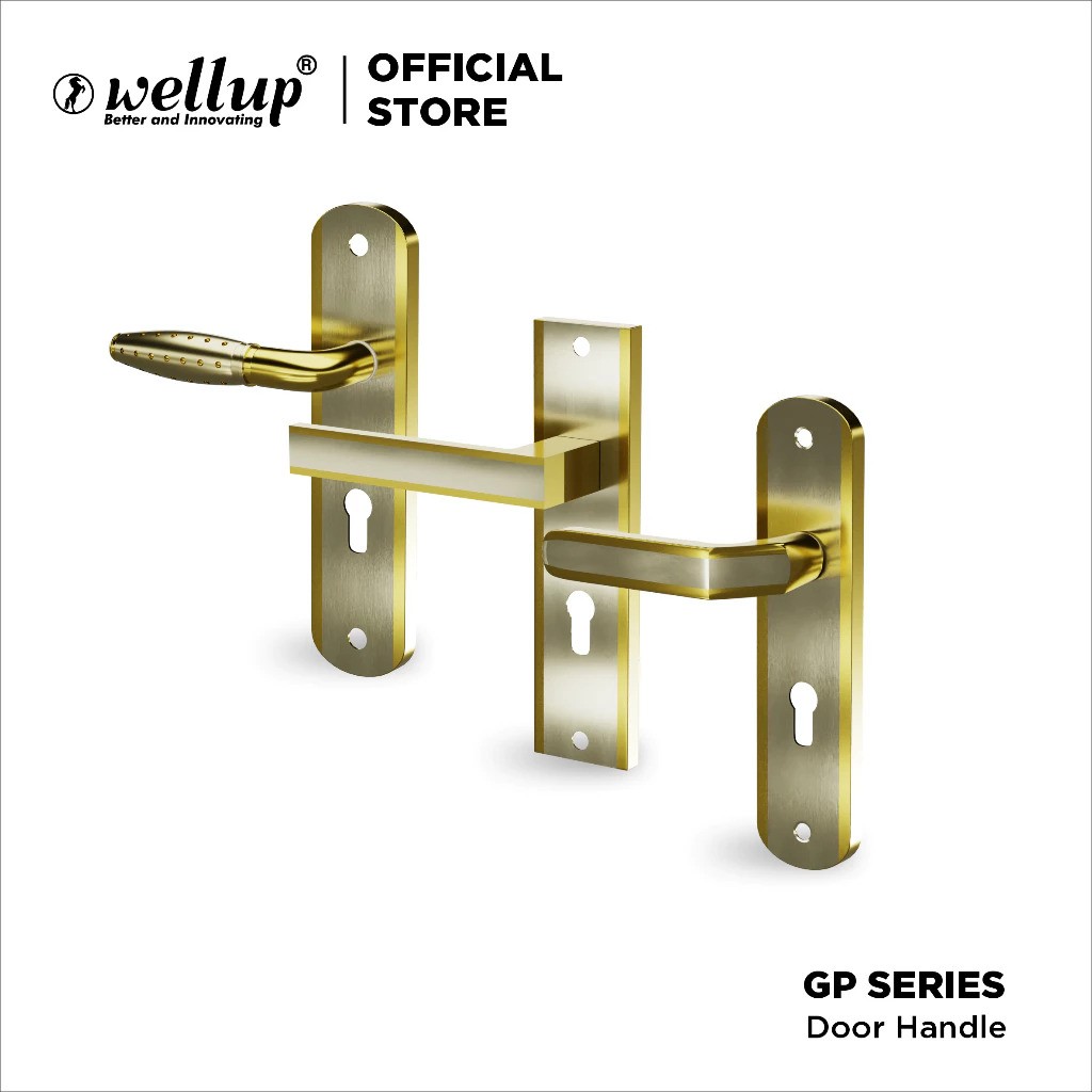  Wellup Gagang Kunci Pintu Rumah Minimalis Set HP 5801 GP Tanggung