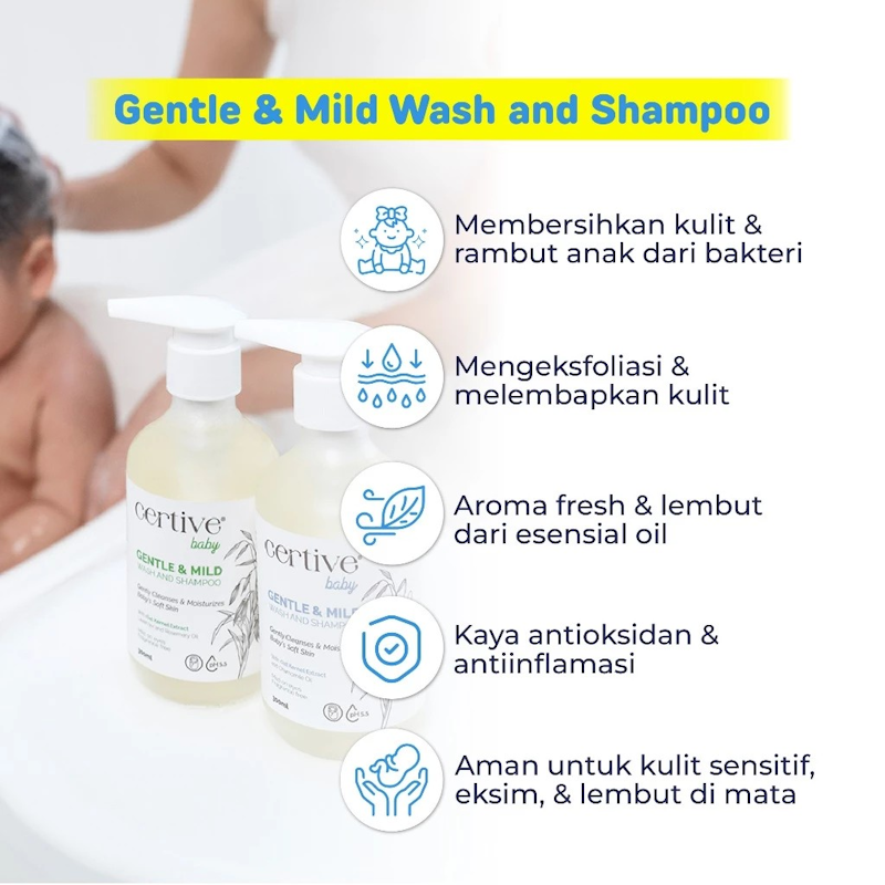 Certive Baby Gentle & Mild Wash and Shampoo with Oat Kernel Extract and Chamomile Oil 3