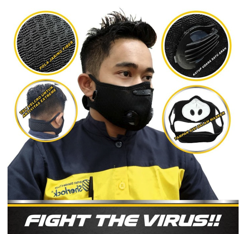 Masker Sport Olahraga Sepeda Dual Valve Filter Carbon N95 3