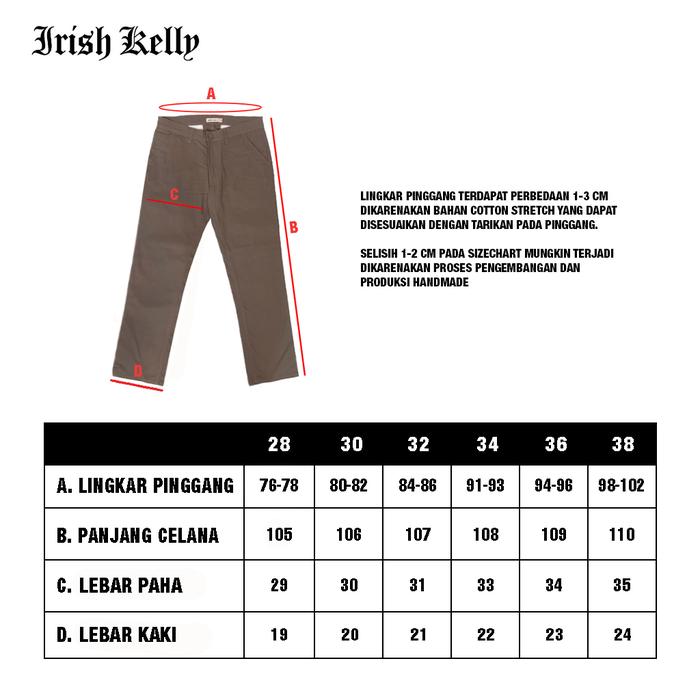  Irishkelly Long Chino Pants Loose Fit Cream