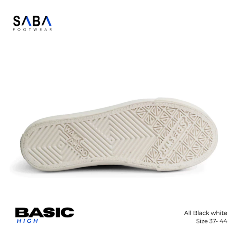SABA Basic High All Black White 4