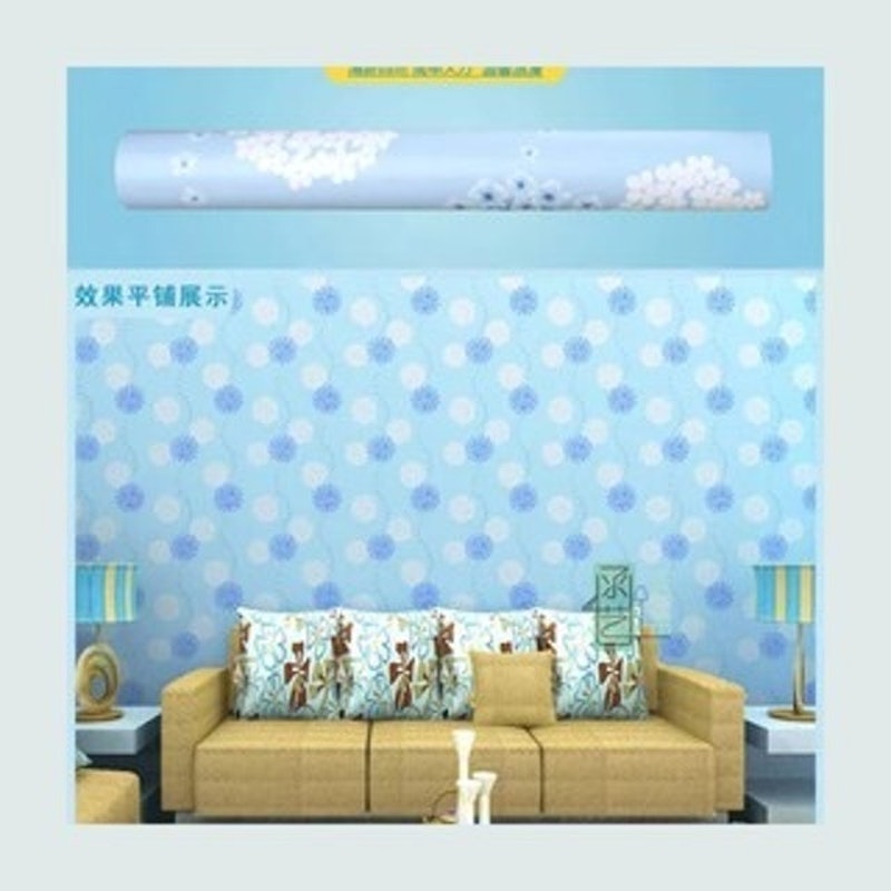 Wallpaper Dinding Motif Dandelion Biru Bahan PVC 1