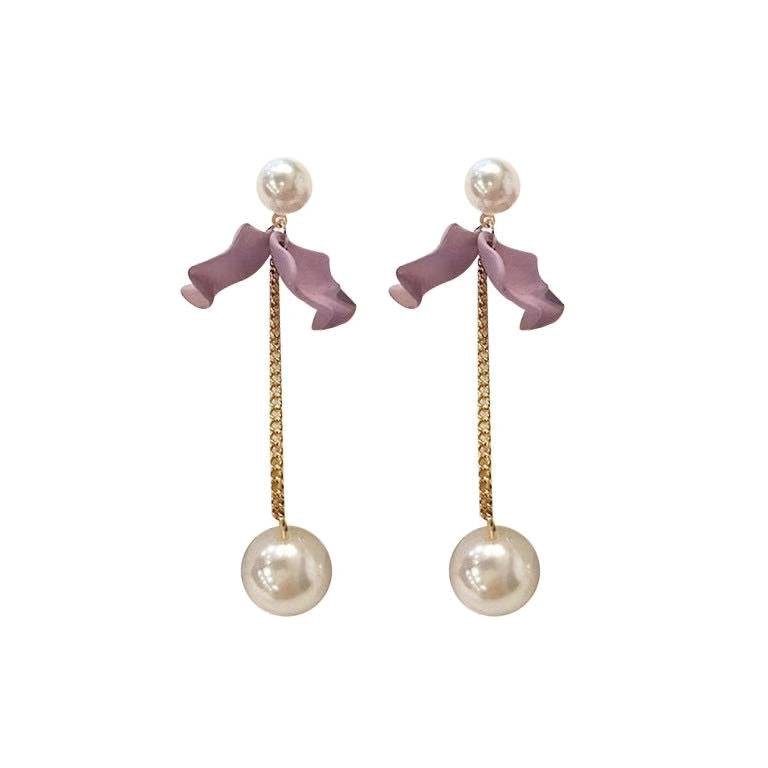  Anting Panjang Bunga Ungu