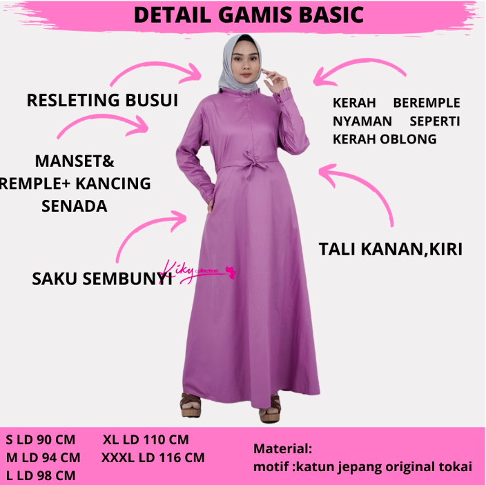 Kiky Collection Gamis Basic Polos