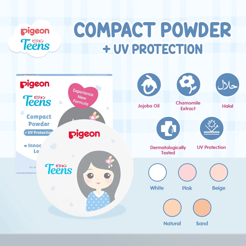 Pigeon Indonesia Pigeon Teens Compact Powder + UV Protection Beige