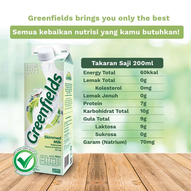 Greenfields Indonesia Greenfields Fresh Skimmed Milk