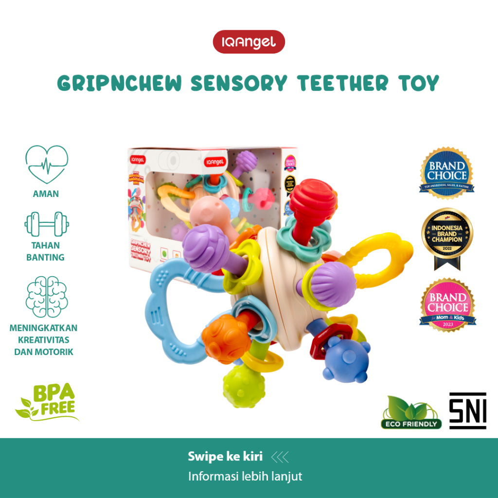 Kreasi Sukses Makmur IQAngel Gripnchew Sensory Teether Toy