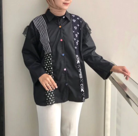 Masayu Batik Masayu Batik Blouse Reworked Batik Handmade vol 18