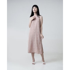 Thalia Printted Midi Slit Dress – Pink