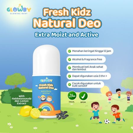 Glowby Fresh Kidz Natural Deo Extra Moizt & Active