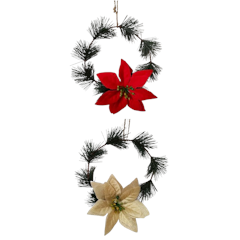 Christmas Flower Ponsentia Pine Garland Wreath