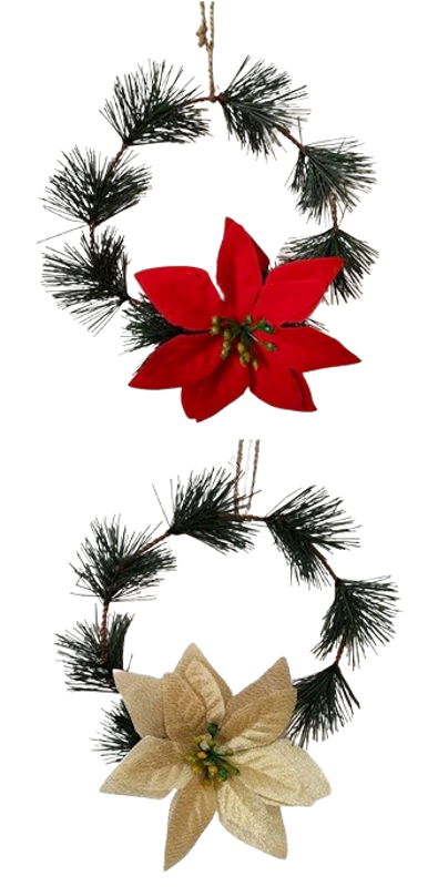 Christmas Flower Ponsentia Pine Garland Wreath 1