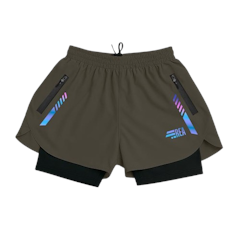 REA ACTIVEWEAR Running Short 2in1 Olive Edition
