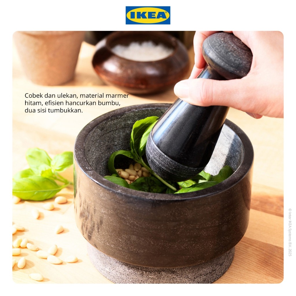 Inter IKEA Systems B.V. IKEA ADELSTEN Cobek dan Ulekan Bahan Marmer