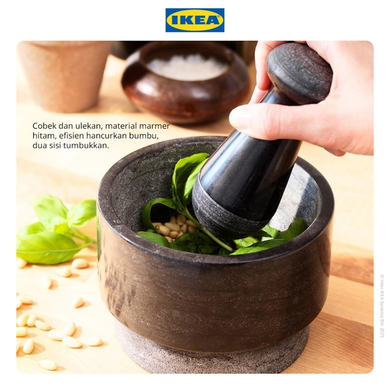 IKEA ADELSTEN Cobek dan Ulekan Bahan Marmer 3
