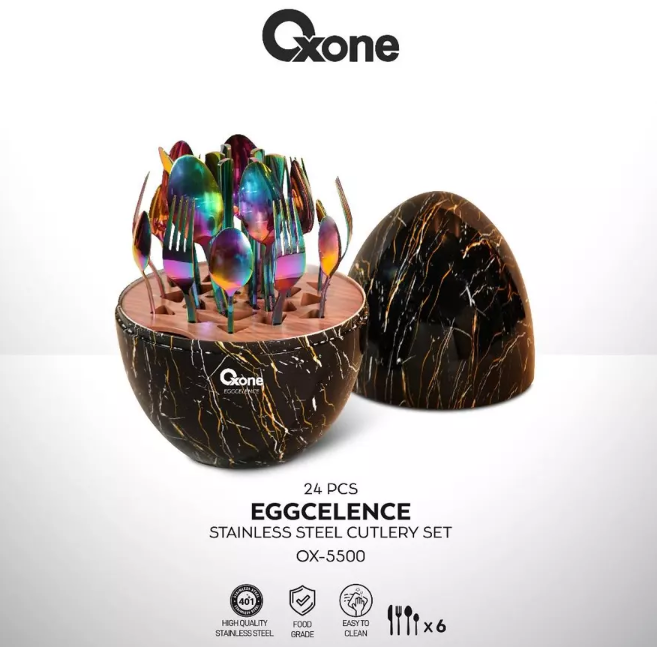 Octa Utama Oxone Eggcelence Stainless Steel Cutlery Set Rainbow OX5500