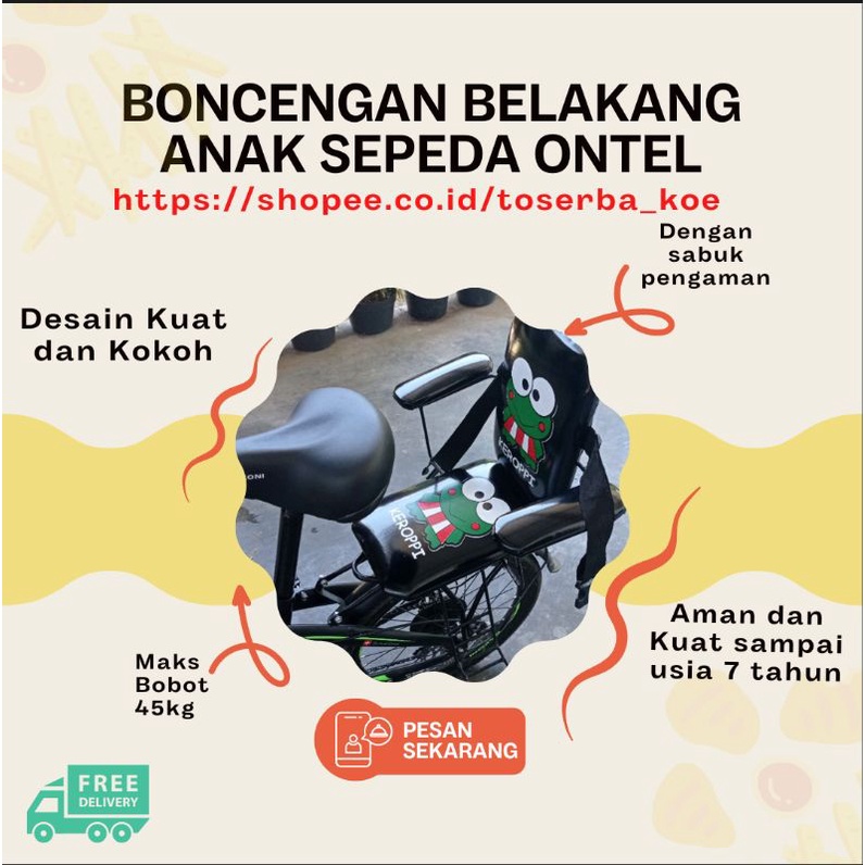 Toserba_Koe Boncengan Onthel untuk Anak di Belakang Sepeda